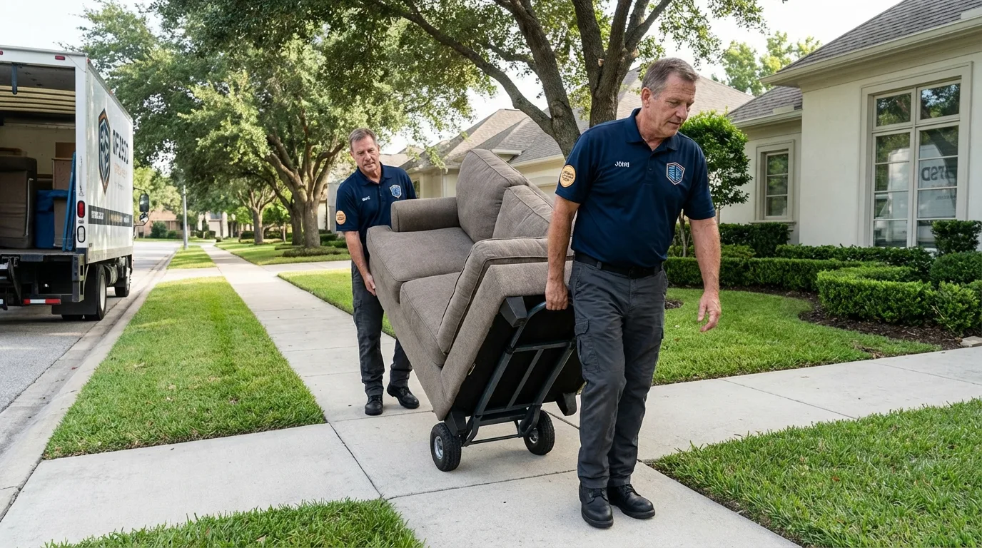 Local residential moving crew loading furniture in Moonachie, NJ